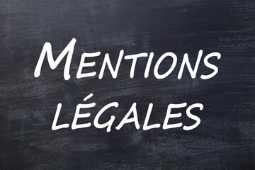 Mentions l&eacute;gales tableau
