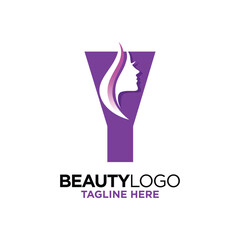 Letter Y Beauty Face Logo Design Template Inspiration, Vector Illustration.