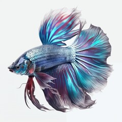 Fototapeta premium Galaxy Betta Fish Isolated on White Background.