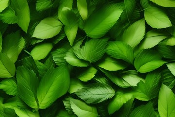 Background of green leaves - generative ai