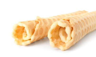 Wafer rolls isolated on white background