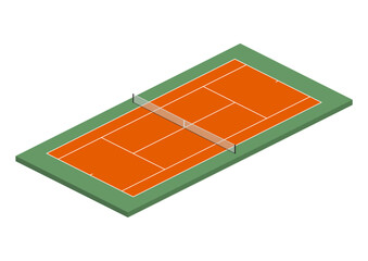 Isometric view of the tennis court. Easy to use vector asset.