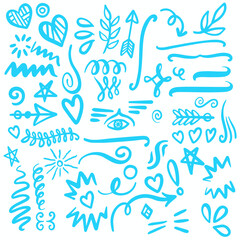 Blue Swirls and Swooshes Vector Accent Line Work