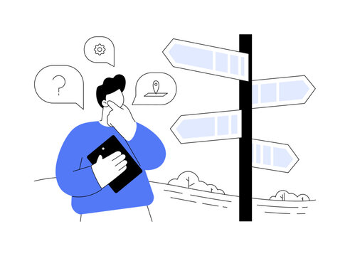 Decision management abstract concept vector illustration.