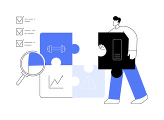 SWOT analysis abstract concept vector illustration.