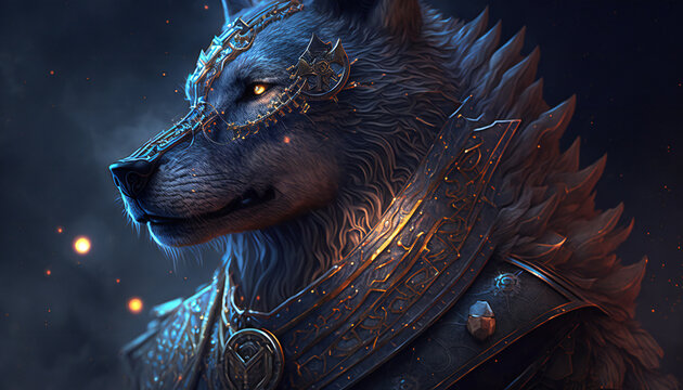 Garm the blood-stained guardian of Hel's gate - hell dog - German Mythologies - Generative AI