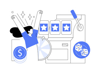 Slot machine abstract concept vector illustration.