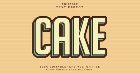 Editable text style effect - Cake text style theme.