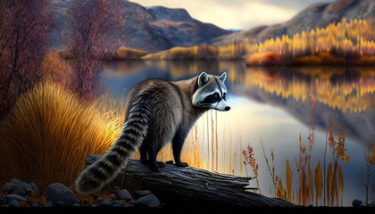 Obraz premium tiger in the lake, Generative AI