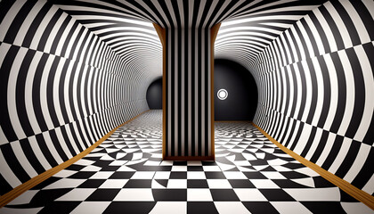 light tunnel in the tunnel, Generative AI