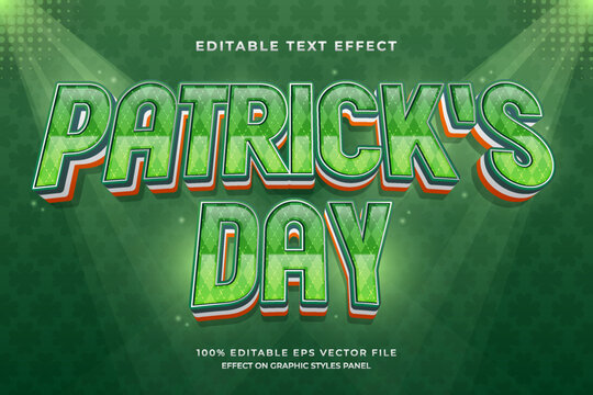 decorative editable st patricks day text effect vector design