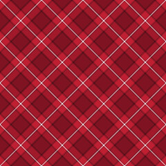 Fototapeta na wymiar Red Plaid Seamless Pattern - Colorful and bright plaid repeating pattern design