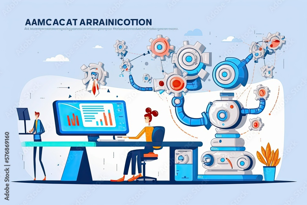 Poster workflow optimization in the workplace thanks to automation. it's called robotic process automation,