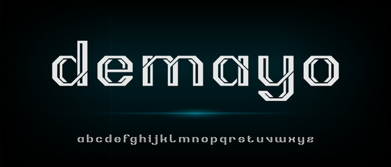 Demayo, abstract modern futuristic alphabet with urban style template