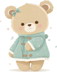 little girl with a bear