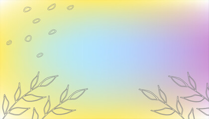 Fototapeta na wymiar Spring bright abstract background for the banner. Flowers, plants. Space for text. Gradient. Vector illustration.