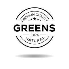 Creative (Greens), Greens label, vector illustration.