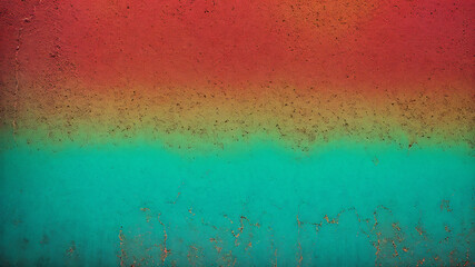 Muro de Hormigón con Superficie Rugosa en Color Cyan y Coral, IA Generativa