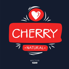 Creative (Cherry), Cherry label, vector illustration.