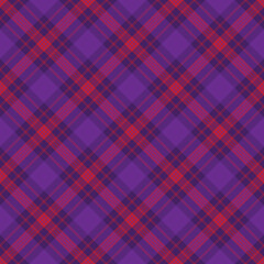 Purple and Red Plaid Seamless Pattern - Colorful and bright plaid repeating pattern design