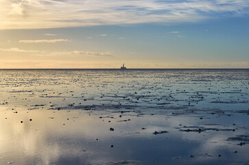 Wadden Sea in northern Germany with view on Mittelplatte. High quality photo