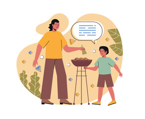 Family outdoor activities concept