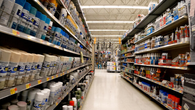Walmart super center retail store interior paint aisle