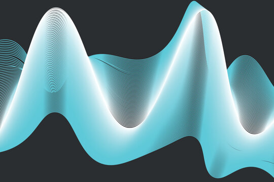 blue light and balack lines. wave abstract background, suitable for landing page and computer desktop background. 3d vector