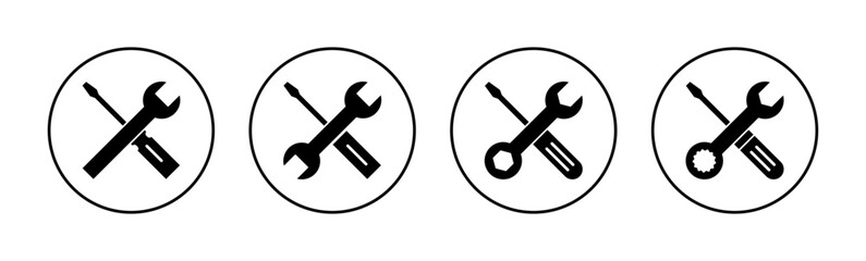 Repair tools icon vector for web and mobile app. tool sign and symbol. setting icon. Wrench and screwdriver. Service