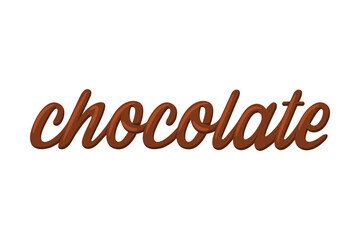 Chocolate hand drawn lettering. Handwritten text for poster, card, label, sticker, logo design cartoon vector illustration