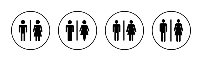 Toilet icon vector for web and mobile app. Girls and boys restrooms sign and symbol. bathroom sign. wc, lavatory