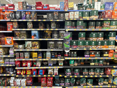 Walmart Grocery Store Interior Coffee Aisle Section