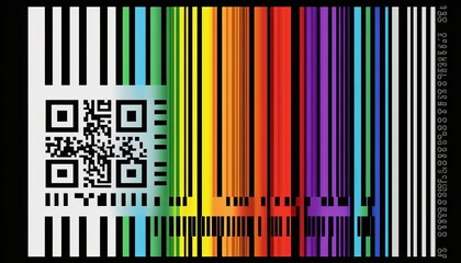 Image Generated Artificial Intelligence. Barcode  with LGTBI rainbow colors.