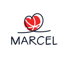 Creative (Marcel) name, Vector illustration.