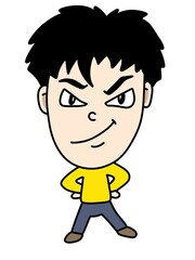 cute man cartoon on white background