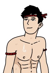 cute man cartoon on white background