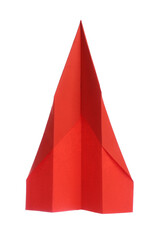 Obraz premium Handmade red paper plane isolated on white