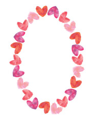 Valentine Day Heart Oval Frame. Romantic Design for Advertisement, Greeting Card, Invitation, Banner etc.