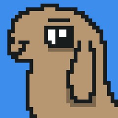 Obraz premium pixel art of cute dog cartoon