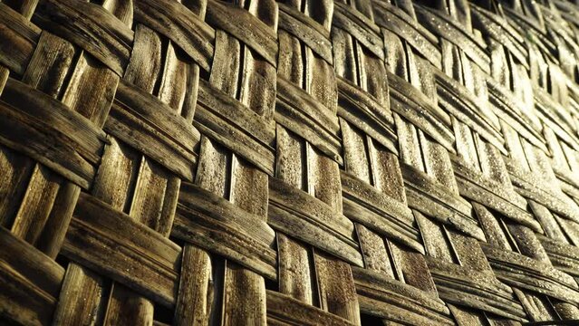 Weaving from bamboo textures closeup