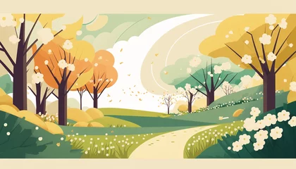 Fotobehang landscape with trees © Aperture Vintage
