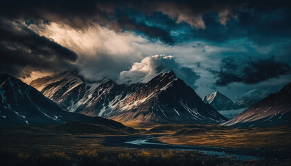 Fototapeta premium Winter, beautiful mountains. Generative AI.