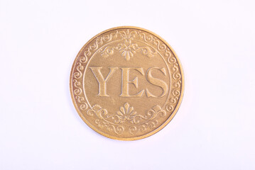 Coin Yes or No on a white background   