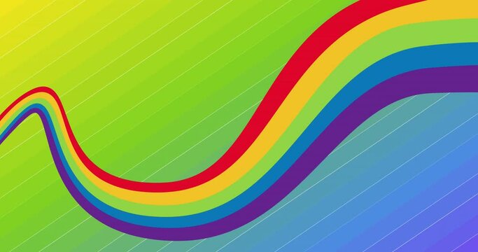 Animation of rainbow over gradient background