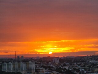 sunset over the city