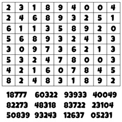 vector illustartion of game fine number