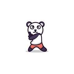 martial arts pandas cute animal logo