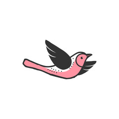 Simple Modern Decorative Animal Flying Strawberry Finch Bird 