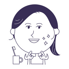 キラキラの歯を見せる女性