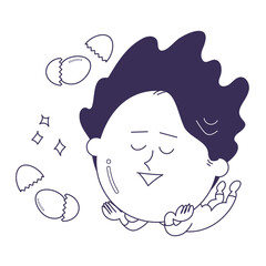 スキンケアをする人